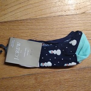 NWT J. Crew snowman no-show socks